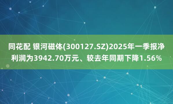 同花配 银河磁体(300127.SZ)2025年一季报净利润为3942.70万元、较去年同期下降1.56%