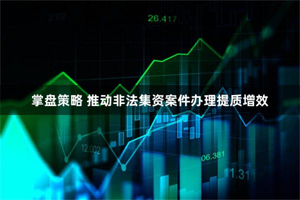 掌盘策略 推动非法集资案件办理提质增效