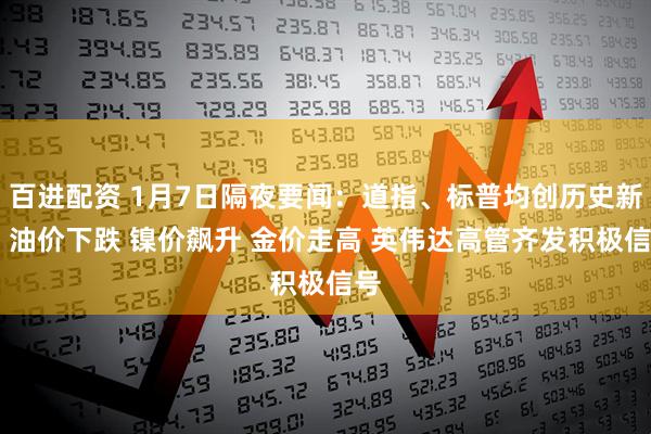 百进配资 1月7日隔夜要闻:道指、标普均创历史新高 油价下跌 镍价飙升 金价走高 英伟达高管齐发积极信号